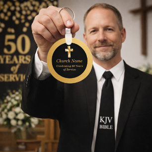 Zwart en gouden kerk-jubileumfeest  sleutelhanger