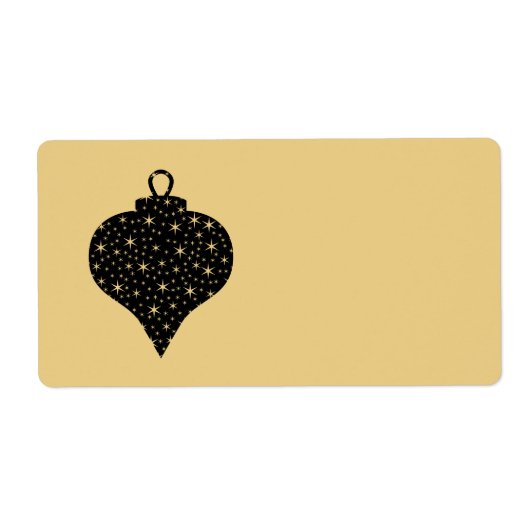 Zwart en gouden kerstblauwhelm. etiket (Voorkant)