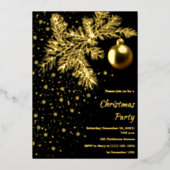 Zwart en gouden kerstfeest uitnodiging (Voorkant)