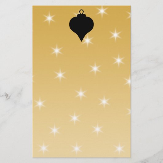 Zwart en gouden kerstontwerp voor kleuren. briefpapier (Voorkant)