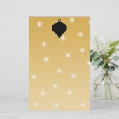Zwart en gouden kerstontwerp voor kleuren. briefpapier (Staand voorkant)