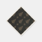 Zwart en gouden kerstpatroon servet (Hoek)