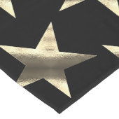 Zwart en Gouden Kijk Sterren Patroon Modern Kerstm Lange Tafelloper (Hoek)