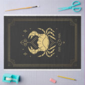 Zwart en Gouden Kleur Kanker Krab Tarot Tissuepapier (Craft)