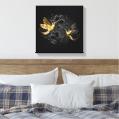 Zwart en Gouden Kolibrie Canvas Afdruk (Insitu (Slaapkamer))