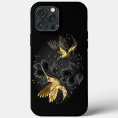 Zwart en gouden kolibrie Case-Mate iPhone case (Achterkant)