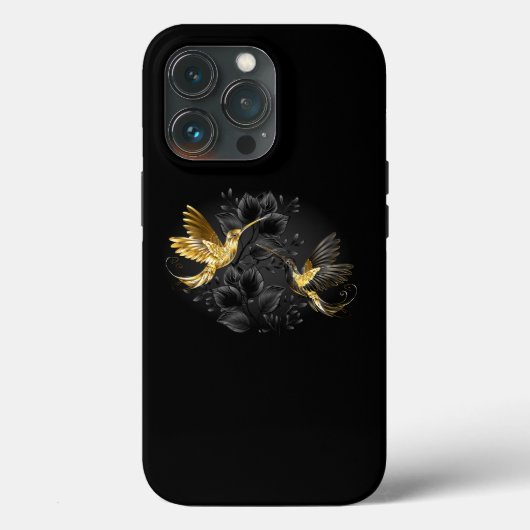 Zwart en gouden kolibrie Case-Mate iPhone case (Achterkant)