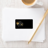 Zwart en gouden kolibrie etiket (Insitu)