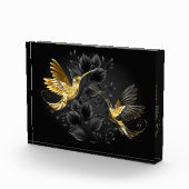 Zwart en gouden kolibrie fotoblokken (Rechts)