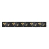 Zwart en Gouden Kolibrie Grosgrain Lint (Voorkant)