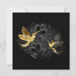 Zwart en gouden kolibrie kaart