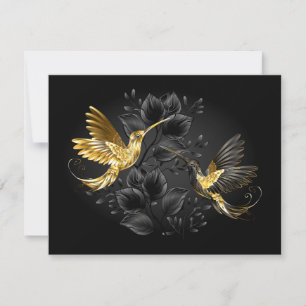 Zwart en gouden kolibrie kaart
