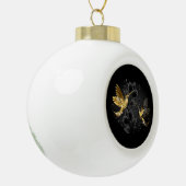 Zwart en gouden kolibrie keramische bal ornament (Links)