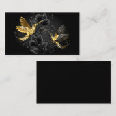 Zwart en gouden kolibrie kortingskaartje (Voorkant / Achterkant)