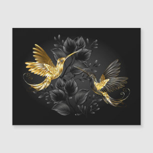Zwart en gouden kolibrie magnetische uitnodiging