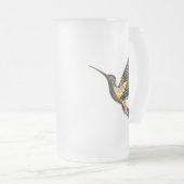 Zwart en gouden kolibrie matglas bierpul (Voorkant rechts)