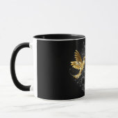 Zwart en gouden kolibrie mok (Links)