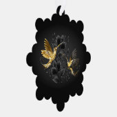 Zwart en Gouden Kolibrie Ornament Kaart (Rechts)