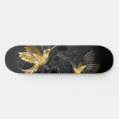 Zwart en gouden kolibrie persoonlijk skateboard (Horizontaal)