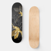 Zwart en Gouden Kolibrie Persoonlijk Skateboard (Voorkant)