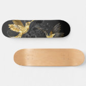 Zwart en Gouden Kolibrie Persoonlijk Skateboard (Horizontaal)