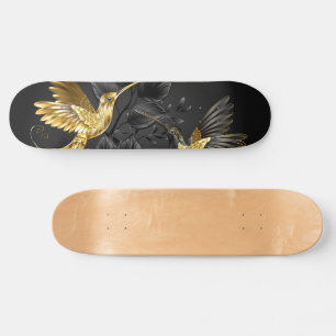 Zwart en gouden kolibrie persoonlijk skateboard