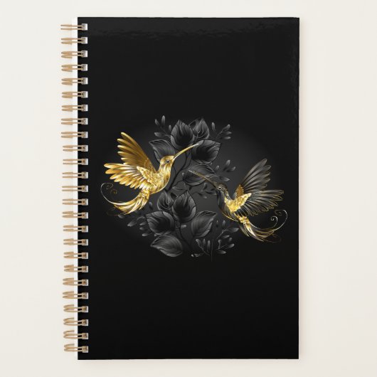 Zwart en gouden kolibrie planner (Voorkant)