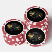 Zwart en gouden kolibrie poker chips (Opstapeling)