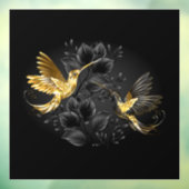 Zwart en gouden kolibrie raamsticker (Vel 3)