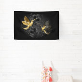 Zwart en gouden kolibrie spandoek (Insitu)