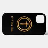Zwart en gouden kruisnaam sjabloon Case-Mate iPhone case (Achterkant (horizontaal))