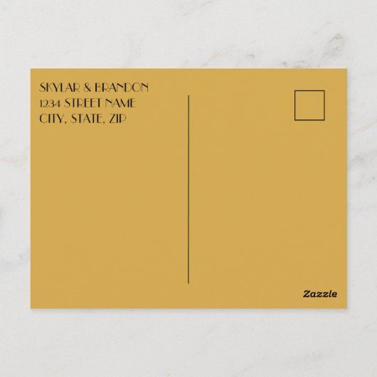 Zwart en gouden kunst Deco Archway Weddenschap Har Briefkaart (Achterkant)