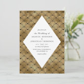 Zwart en gouden kunst Deco Pattern Weddenschap Kaart (Staand voorkant)