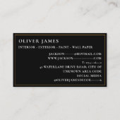 Zwart en gouden ladder metallic verf decorator visitekaartje (Achterkant)