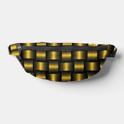 Zwart en Gouden Lattice Design Fanny Bag Heuptasje (Liggend)