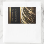 Zwart en Gouden Lichten Kerstmis Wijnfles Label (Tas)