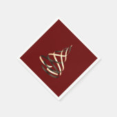 Zwart en gouden lint kerstboom servet (Hoek)