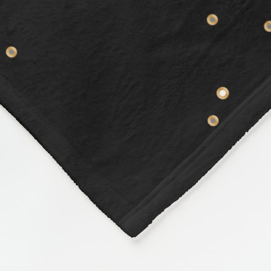 Zwart en gouden luxe design fleece deken (Hoek)