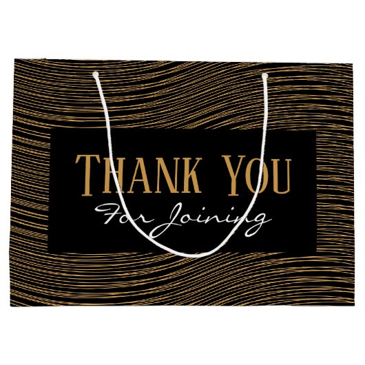 Zwart en gouden luxe gepersonaliseerde 50 en fanta groot cadeauzakje (Achterkant)