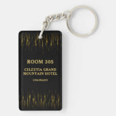 Zwart en gouden luxe hotel sleutelhanger (achterkant)