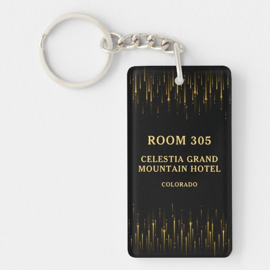 Zwart en gouden luxe hotel sleutelhanger (Voorkant)