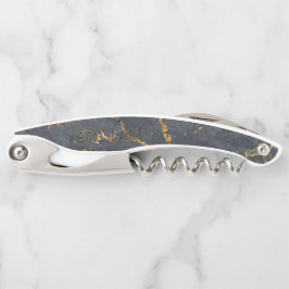 Zwart en gouden luxe marmer textuur kurkentrekker