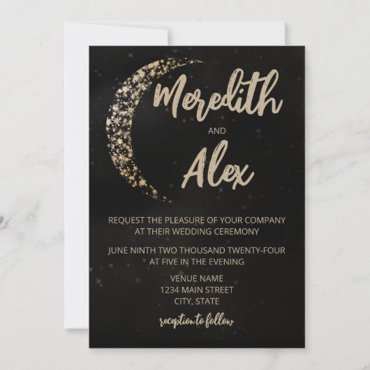 Zwart en Gouden Maan en Achterhuwelijk Kaart (Voorkant)