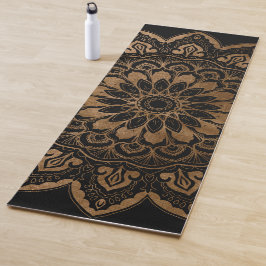 Zwart en gouden Mandala Yogamat