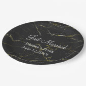 Zwart en gouden marmer, alleen getrouwd papieren bordje (Gekanteld)