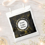 Zwart en gouden marmer  bedankzakje (Geknipt)