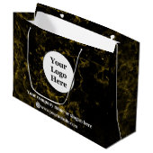 Zwart en gouden marmer groot cadeauzakje (Voorkant Gekanteld)