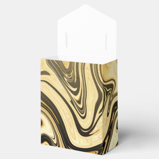 Zwart en gouden marmer Hartelijk dank Bedankdoosjes (Geopend)