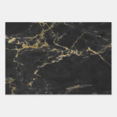 Zwart en gouden marmer inpakpapier vel (Voorkant 2)
