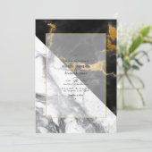 Zwart en gouden marmer kaart (Staand voorkant)